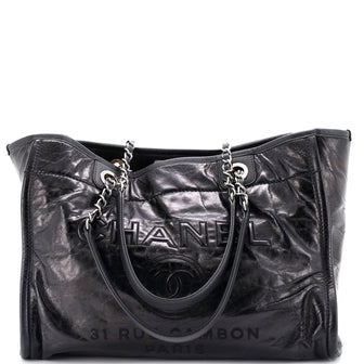 Chanel Deauville Tote Glazed Calfskin Small