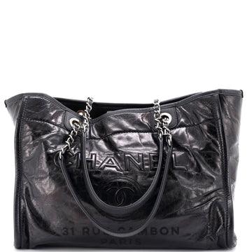 Chanel Deauville Tote Glazed Calfskin Small