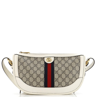 Gucci Ophidia Curved Zip Shoulder Bag GG Coated Canvas Large