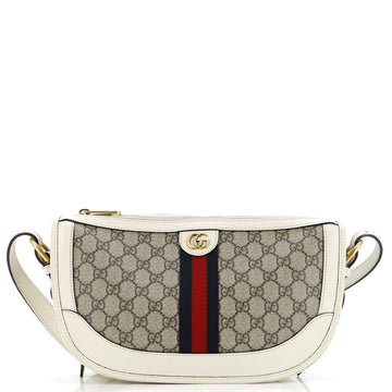 Gucci Ophidia Curved Zip Shoulder Bag GG Coated Canvas Large