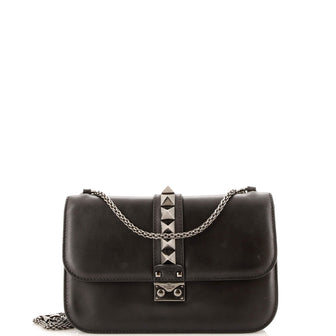Valentino Garavani Glam Lock Shoulder Bag Leather Medium