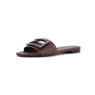 Fendi Women's FF Baguette Slide Sandals Leather