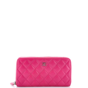 Chanel Zip Around Wallet Quilted Caviar Long