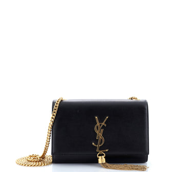 Saint Laurent Classic Monogram Tassel Crossbody Bag Grainy Leather Small