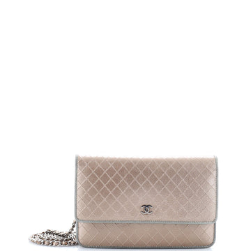 Chanel Diamond Stitch Wallet on Chain Quilted Leather