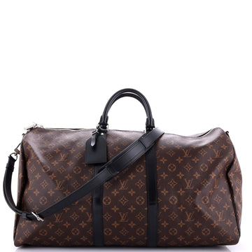 Louis Vuitton Keepall Bandouliere Bag Macassar Monogram Canvas 55