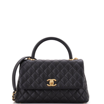 Chanel Coco Top Handle Bag Quilted Caviar Small