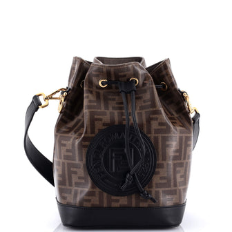 Fendi Mon Tresor Bucket Bag Zucca Coated Canvas Small