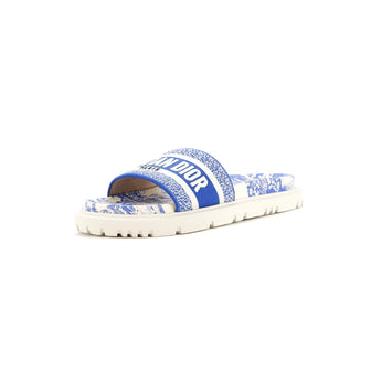 Christian Dior Women's Dway Slide Sandals Embroidered Canvas and Rubber