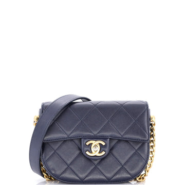 Chanel Moon Flap Messenger Bag Quilted Calfskin Mini