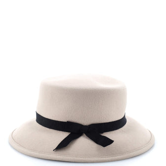 Chanel Bow Fedora Hat Rabbit Hair Blend