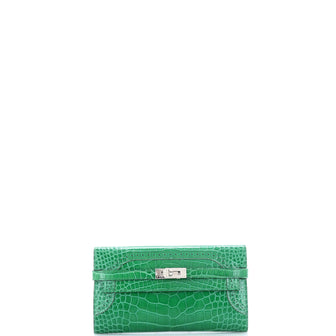 Hermes Kelly Ghillies Wallet Alligator Long