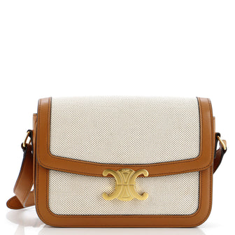 Celine Triomphe Shoulder Bag Canvas with Leather Medium