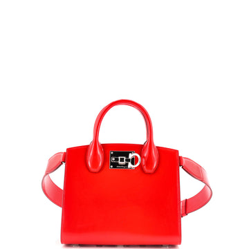 Salvatore Ferragamo Studio Top Handle Box Bag Patent Small