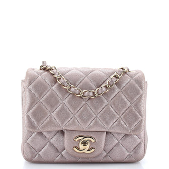 Chanel Square Classic Single Flap Bag Quilted Goatskin Mini
