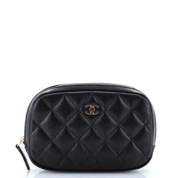 Chanel Curvy Cosmetic Pouch Quilted Caviar Small