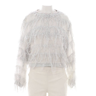 Chanel Women's Fringe Sweater Cotton Blend