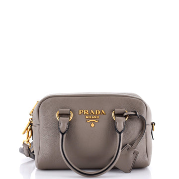 Prada Striped Strap Convertible Bauletto Bag Vitello Phenix Small