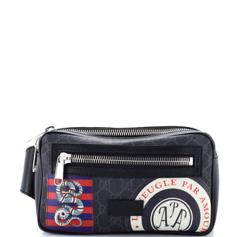 Gucci Night Courrier Waist Bag GG Coated Canvas with Applique