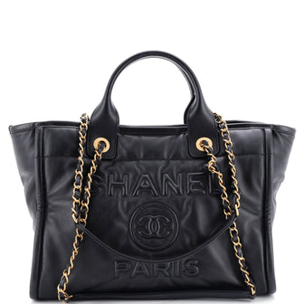 Chanel Deauville NM Tote Embossed Calfskin Small