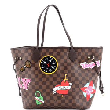 Louis Vuitton Neverfull NM Tote Limited Edition Patches Damier MM