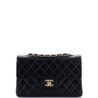 Chanel Vintage Classic Double Flap Bag Quilted Lambskin Small