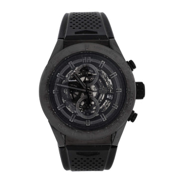 Tag Heuer Carrera Calibre Heuer 01 Skeleton Chronograph Automatic Watch Stainless Steel with Ceramic and Rubber 45