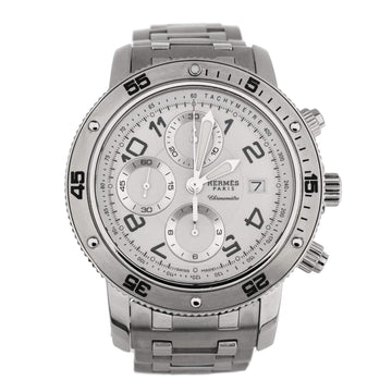 Hermes Clipper Diver Chronograph Automatic Watch Stainless Steel 44
