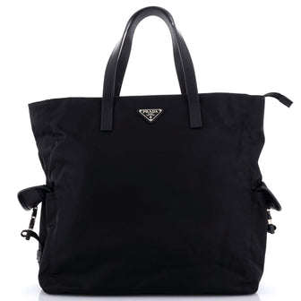 Prada Side Pocket Zipped Tote Tessuto Large