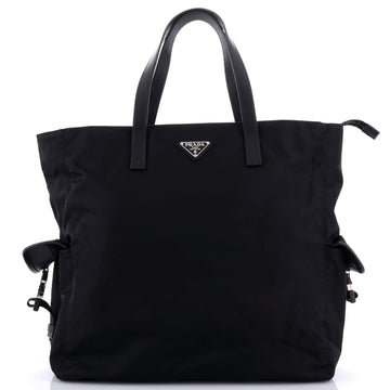 Prada Side Pocket Zipped Tote Tessuto Large