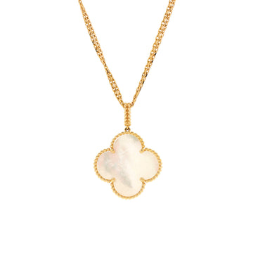 Van Cleef & Arpels Magic Alhambra Long Necklace 18K Yellow Gold and Mother of Pearl