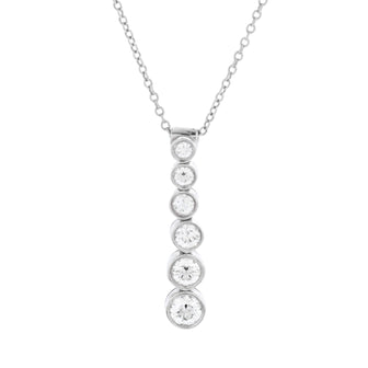 Tiffany & Co. Jazz Graduated Drop Pendant Necklace Platinum and Diamonds