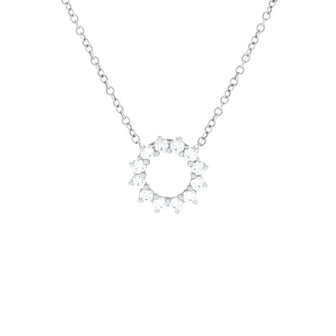 Tiffany & Co. Open Circle Pendant Necklace Platinum with Diamonds Mini