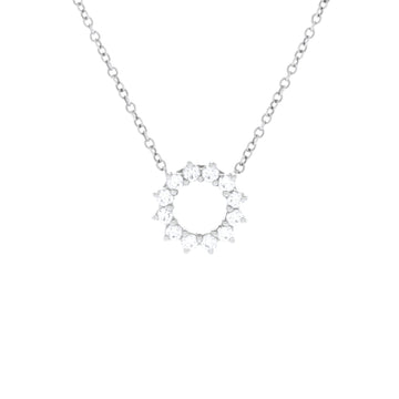 Tiffany & Co. Open Circle Pendant Necklace Platinum with Diamonds Mini