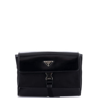 Prada Buckle Flap Crossbody Bag Re-Nylon and Leather Small