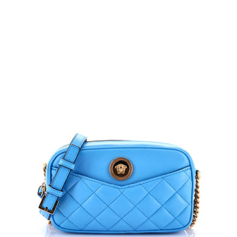 Versace Medusa Icon Front Slip Pocket Camera Bag Quilted Leather Small