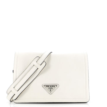 Prada Full Flap Shoulder Bag Glace Calf Small