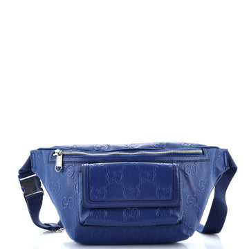 Gucci Front Pocket Belt Bag GG Embossed Perforated Leather