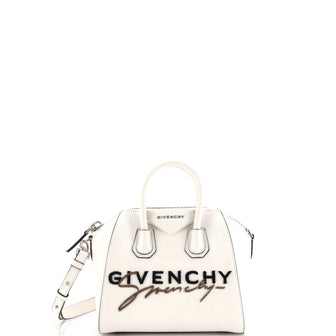 Givenchy Antigona Bag Logo Embroidered Leather Small