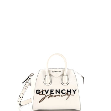 Givenchy Antigona Bag Logo Embroidered Leather Small
