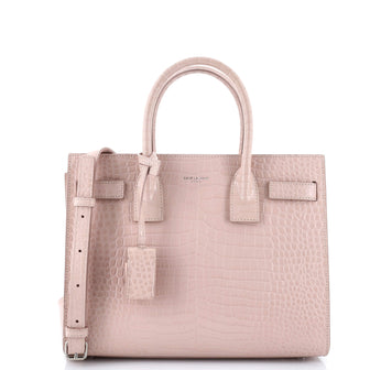 Saint Laurent Sac de Jour Souple Bag Crocodile Embossed Leather Baby