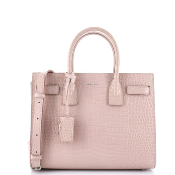 Saint Laurent Sac de Jour Souple Bag Crocodile Embossed Leather Baby