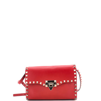 Valentino Garavani Rockstud Flip Lock Flap Bag Leather Medium