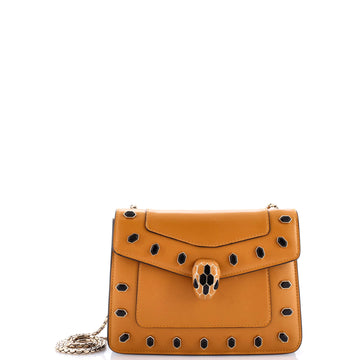 Bvlgari Serpenti Forever Square Shoulder Bag Gem Studded Leather Small