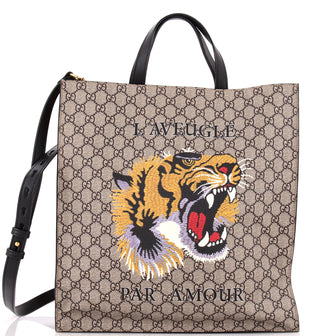 Gucci Convertible Soft Open Tote Printed GG Coated Canvas Tall