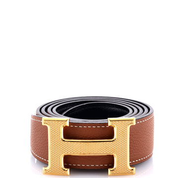 Hermes Constance Reversible Belt Leather with Guilloche Hardware Medium