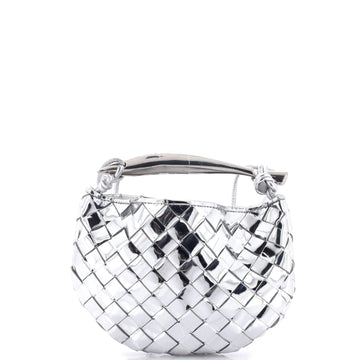 Bottega Veneta Sardine Top Handle Bag Metallic Leather Mini