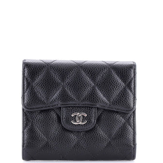 Chanel CC Compact Classic Flap Wallet Quilted Caviar