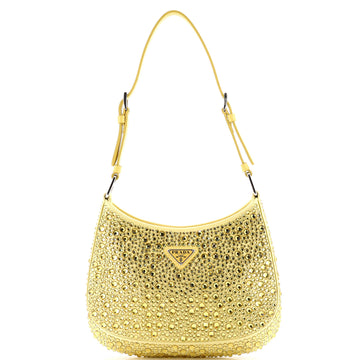 Prada Cleo Shoulder Bag Crystal Embellished Satin Small