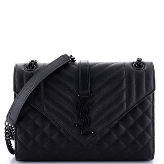 Saint Laurent Classic Monogram Envelope Satchel Mixed Matelasse Leather Medium